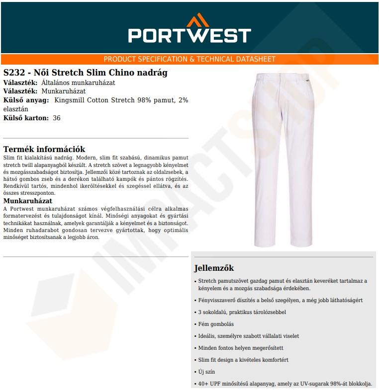 Portwest S232 adatlap