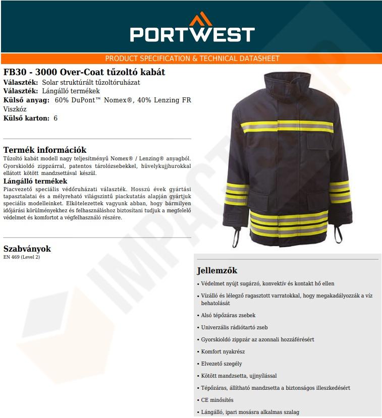 Portwest FB30 adatlap