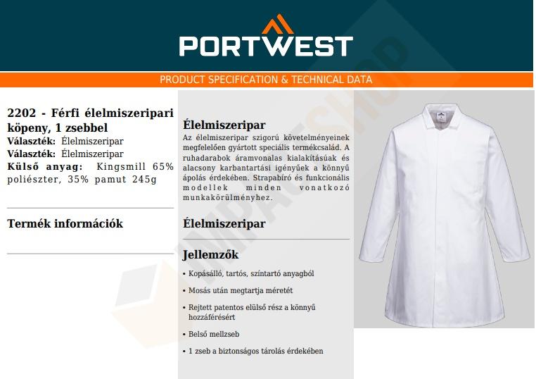 Portwest 2202 adatlap