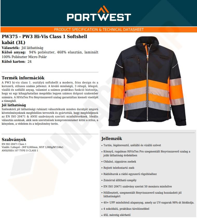 Portwest PW375 adatlap