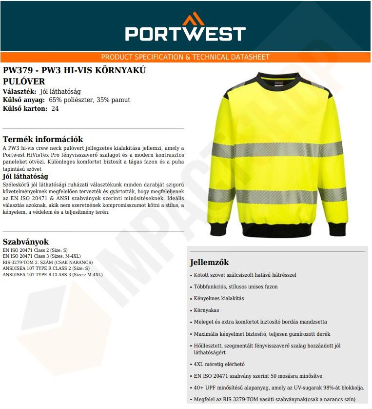 Portwest PW379 adatlap