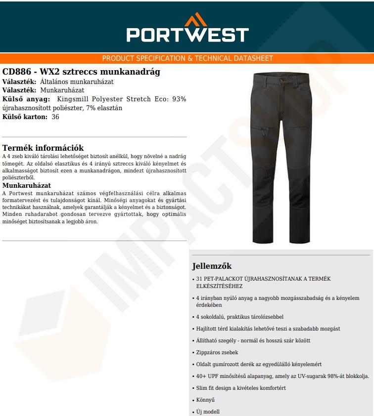 Portwest CD886 adatlap