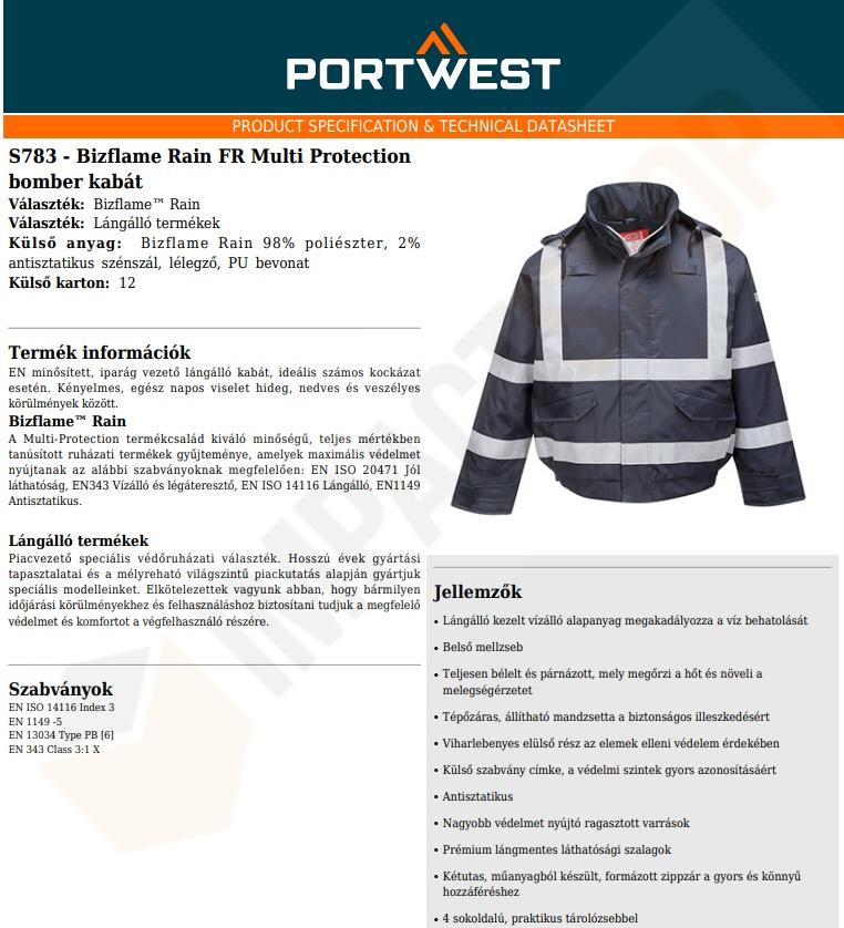 Portwest S783 adatlap