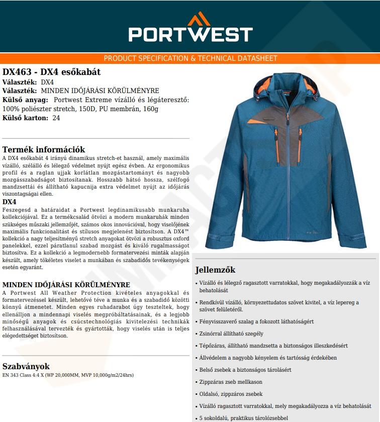 Portwest DX463 adatlap