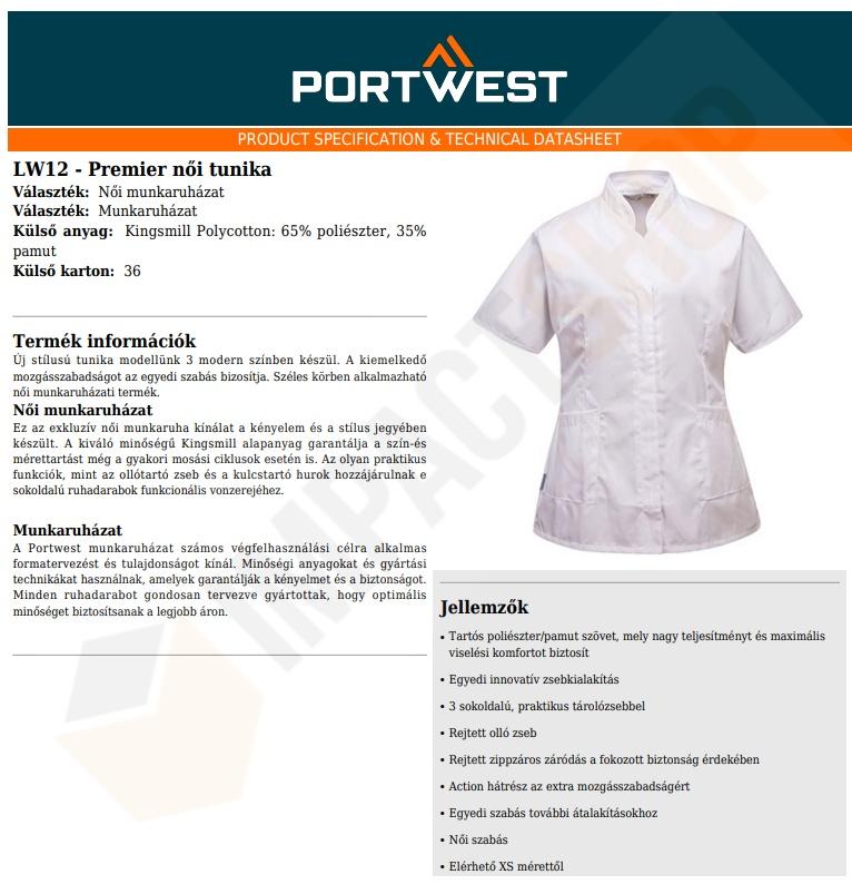 Portwest LW12 adatlap