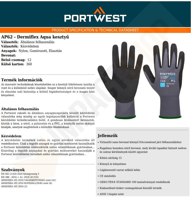 Portwest AP62 adatlap