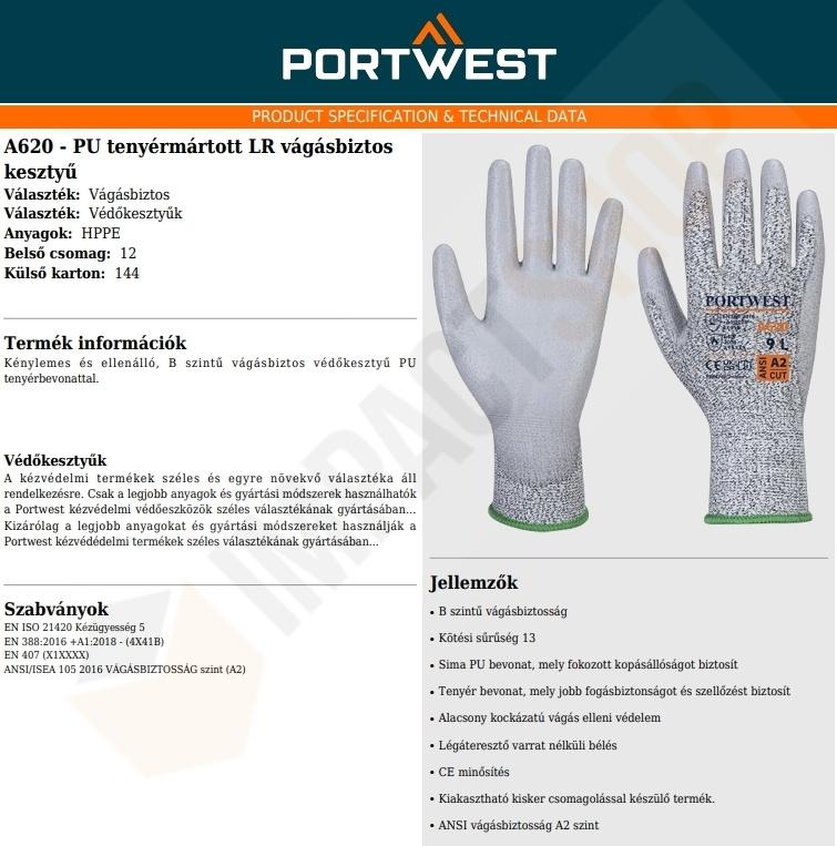 Portwest A620 adatlap