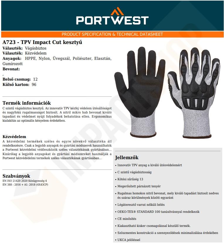 Portwest A723 adatlap