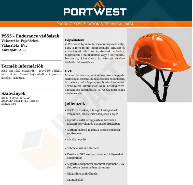 Portwest PS55 adatlap