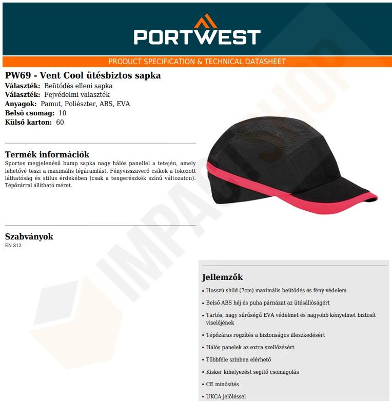 Portwest PW69 adatlap