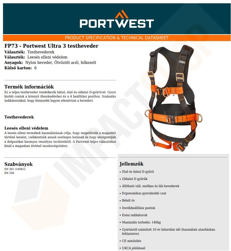 Portwest FP73 adatlap